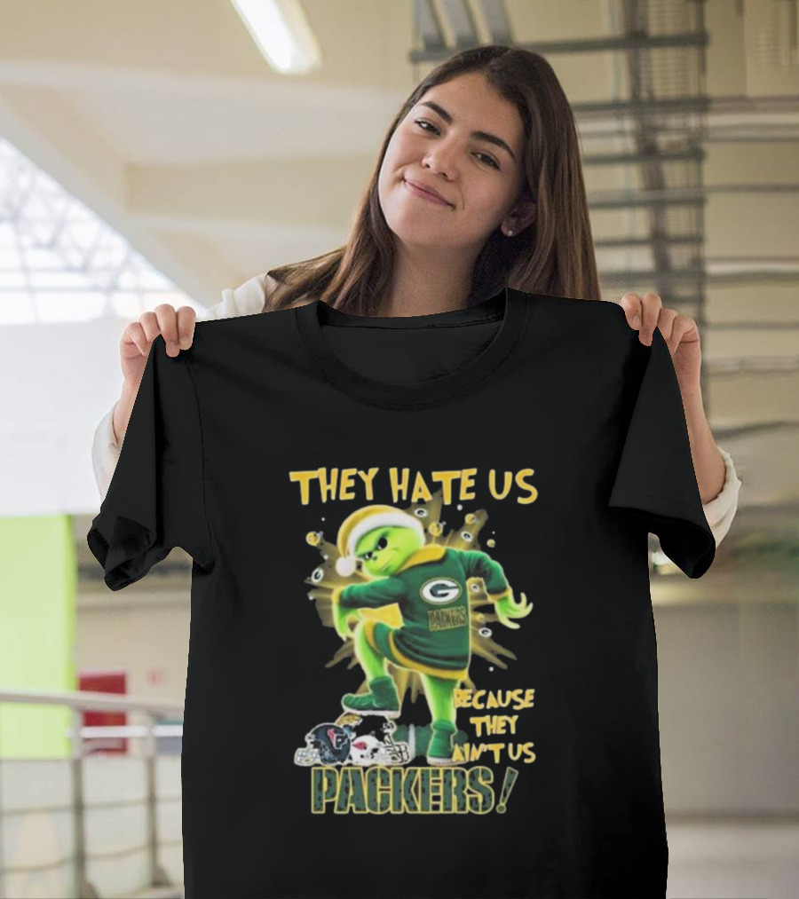Green Bay Packers NFL The Grinch They Hate Us Because They Ain’t Us Packers T-Shirt