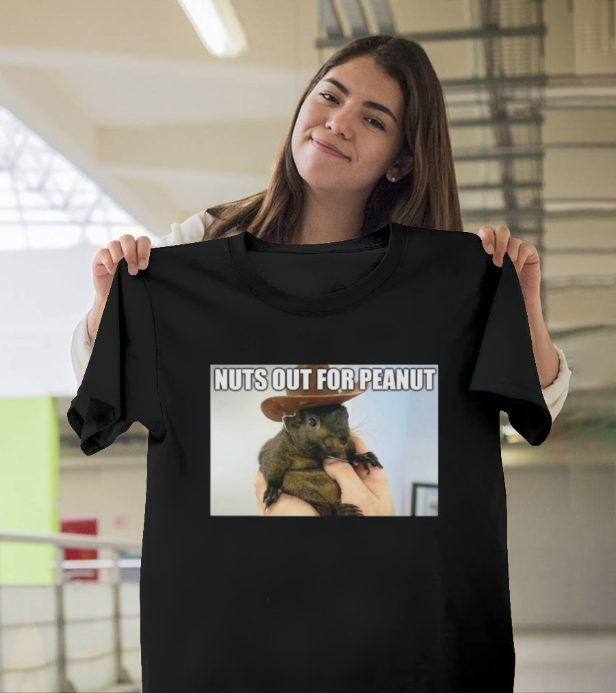 Nuts Out For Peanut Justice For Peanut 2024 Cowboy Squirrel T-Shirt