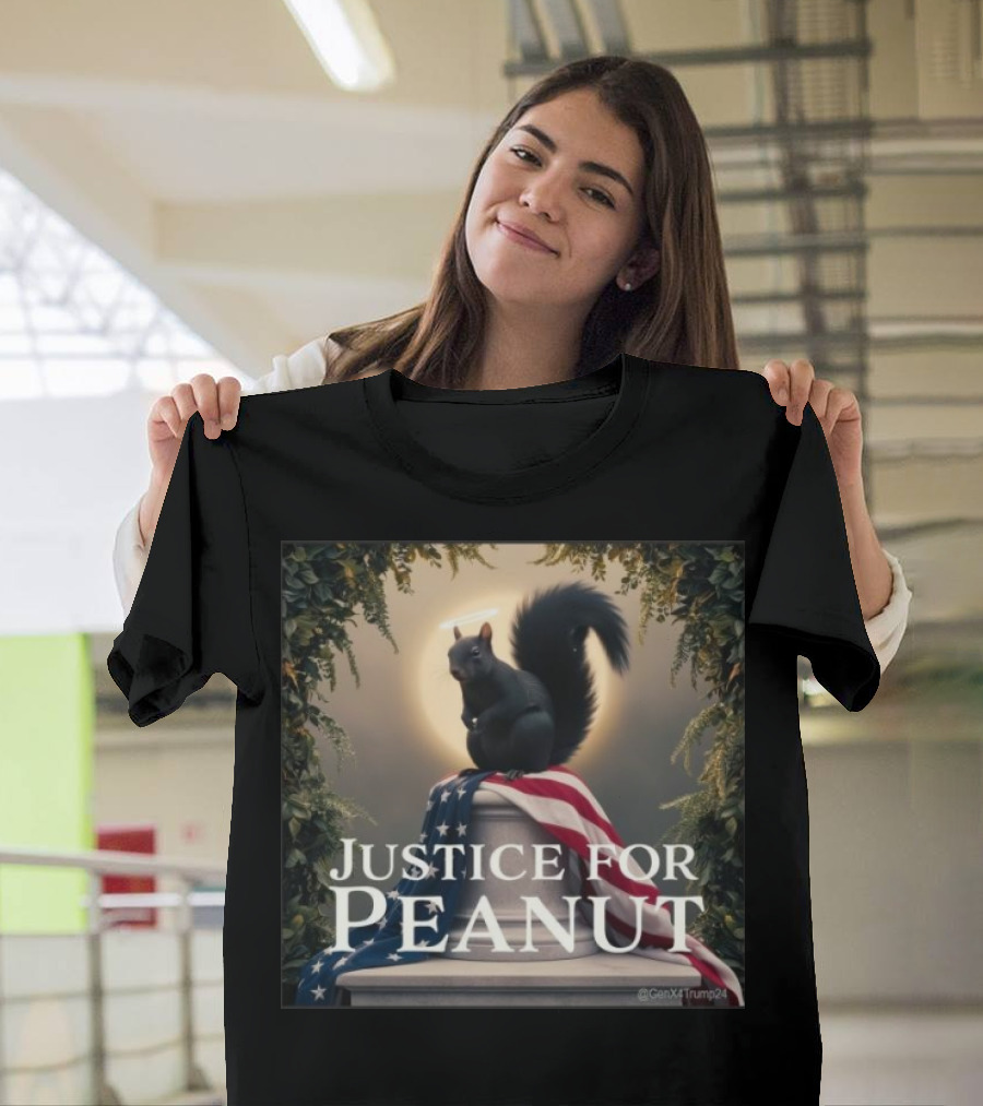 Justice for Peanut the Squirrel American Flag T-Shirt