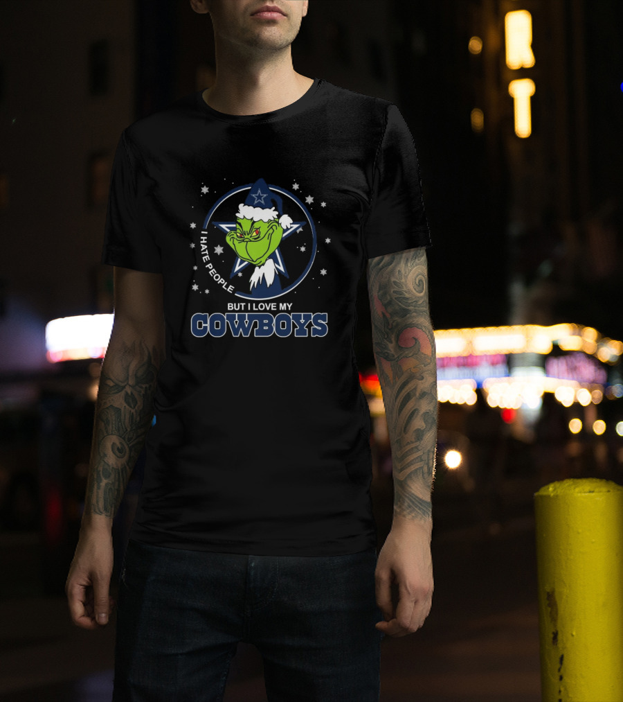 Original Grinch I Hate People But I Love My Dallas Cowboys Christmas T-Shirt
