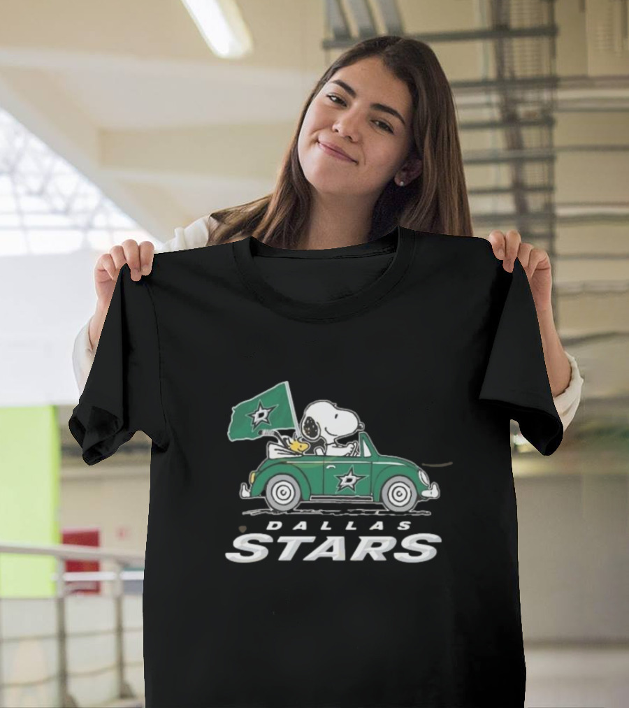 Snoopy Woodstock Driving Car Dallas Stars T-Shirt