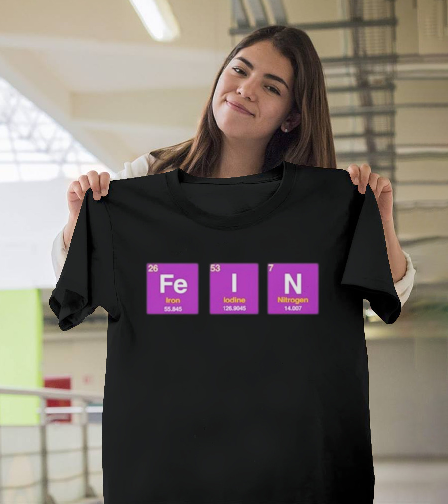 Funny Ahh FEIN Elements Iron Iodine Nitrogen Chemistry Blocks T-Shirt