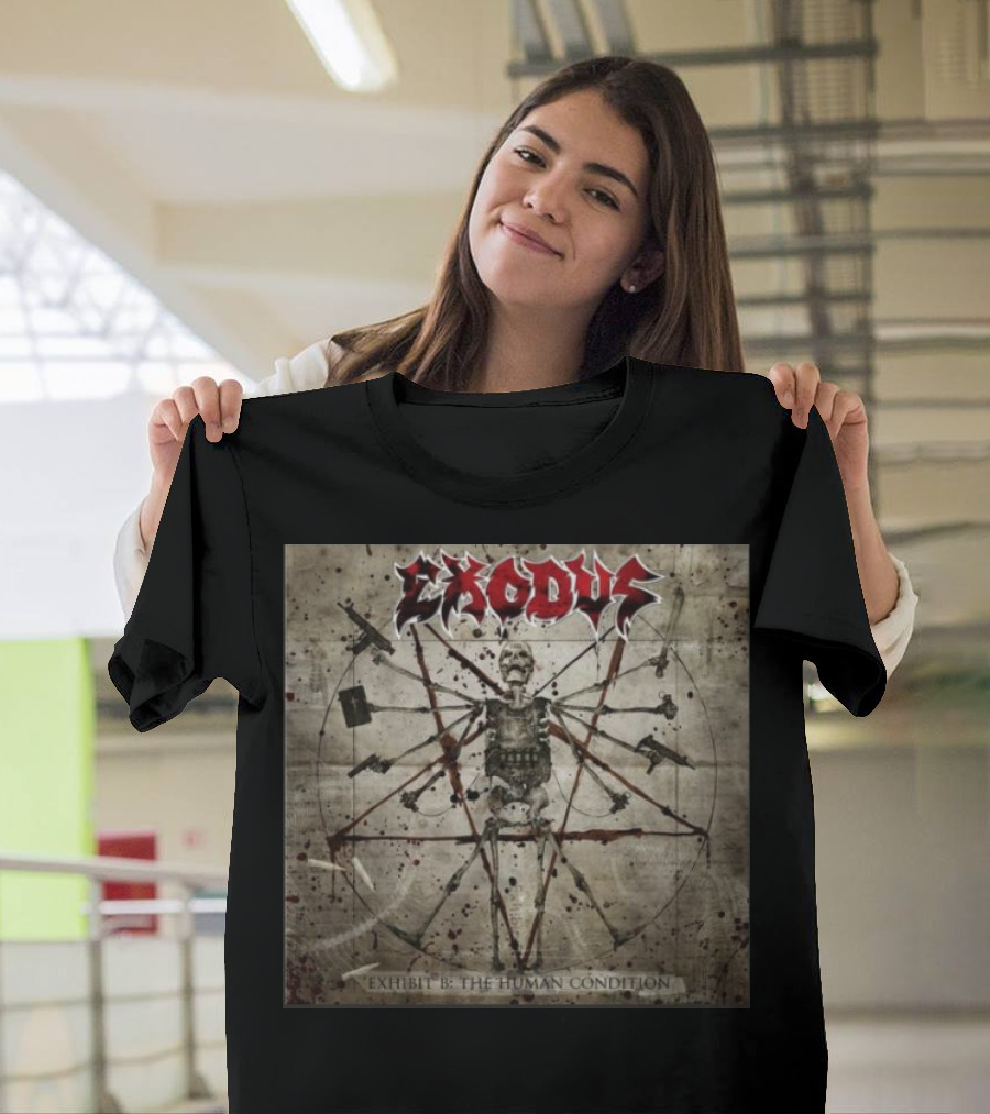 Exodus Exhibit B The Human Condition Vintage Style Skeleton with Weapons 22nd November T-Shirt
