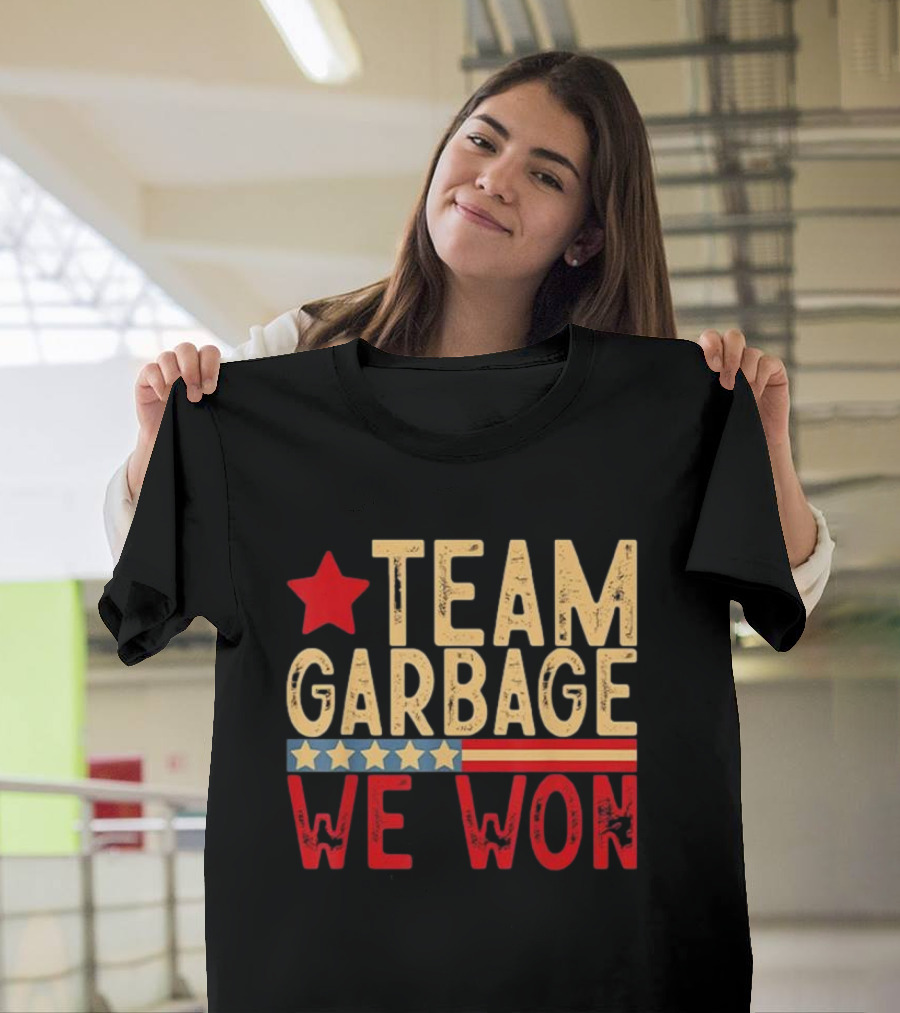 Team Garbage We Won Red Star and Stripes 2024 Elections T-Shirt