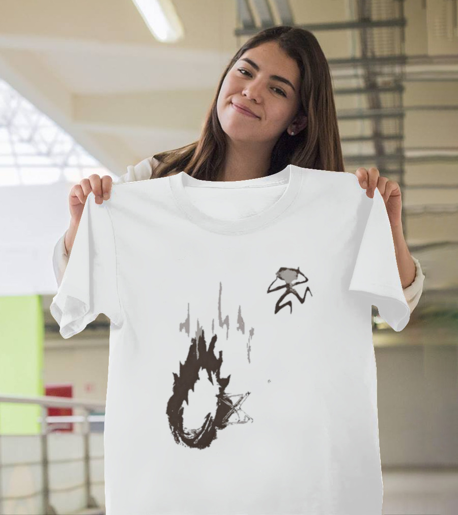 Big Trouble Trouble Brown Running From Fiery Explosion T-Shirt