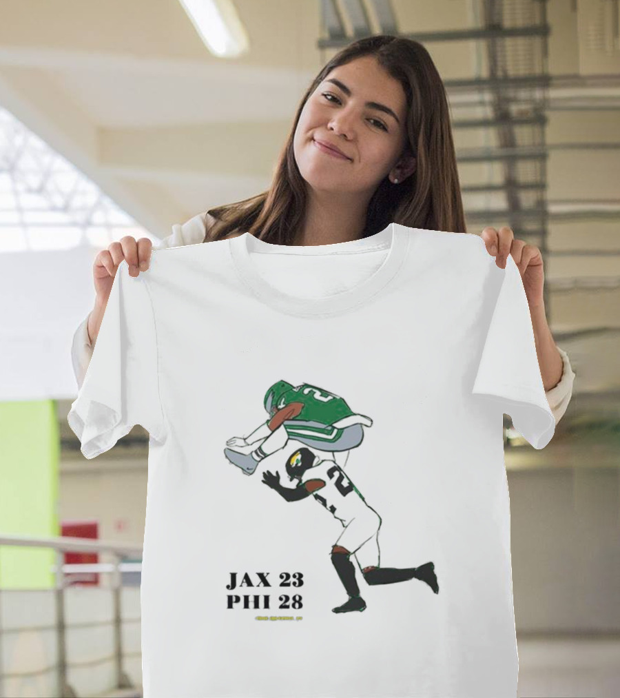 Jax 23 Phi 28 Philadelphia Eagles Saquon Barkley No-Look Hurdle NFL T-Shirt