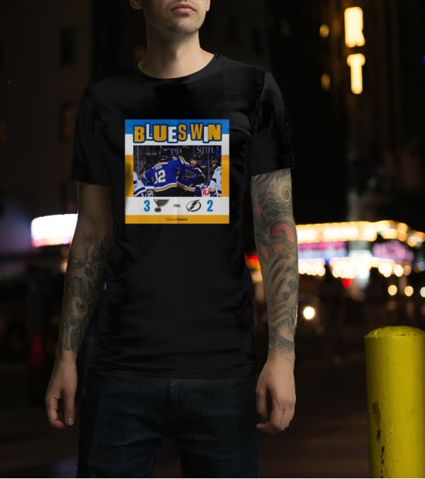 Blues Win NHL Final St. Louis Blues Vs Tampa Bay Lightning 3-2 Score T-Shirt