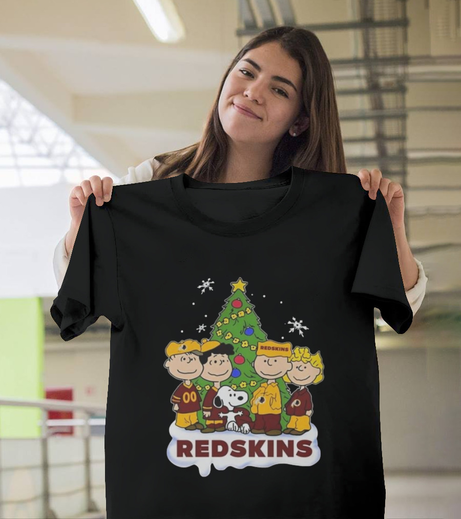 Redskins Celebrating Christmas 2024 with Snoopy and Peanuts Characters T-Shirt