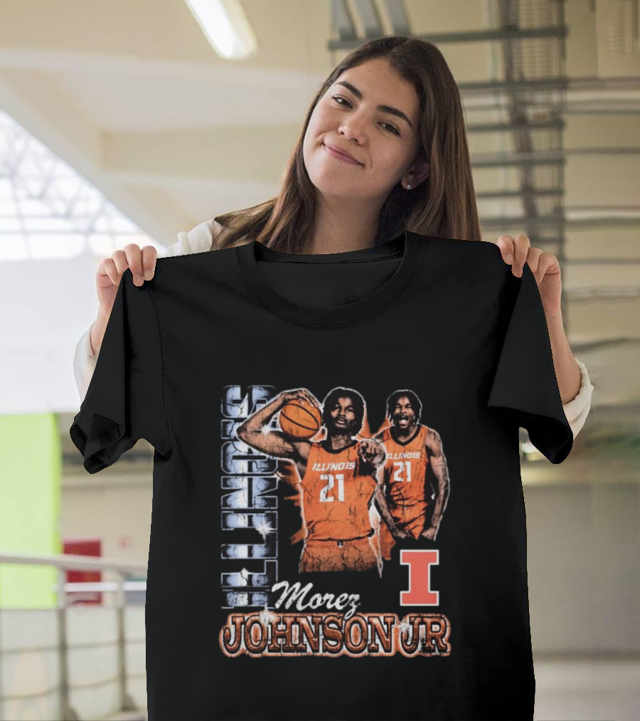 Illinois Fighting Illini Morez Johnson Jr Basketball Retro 90s T-Shirt