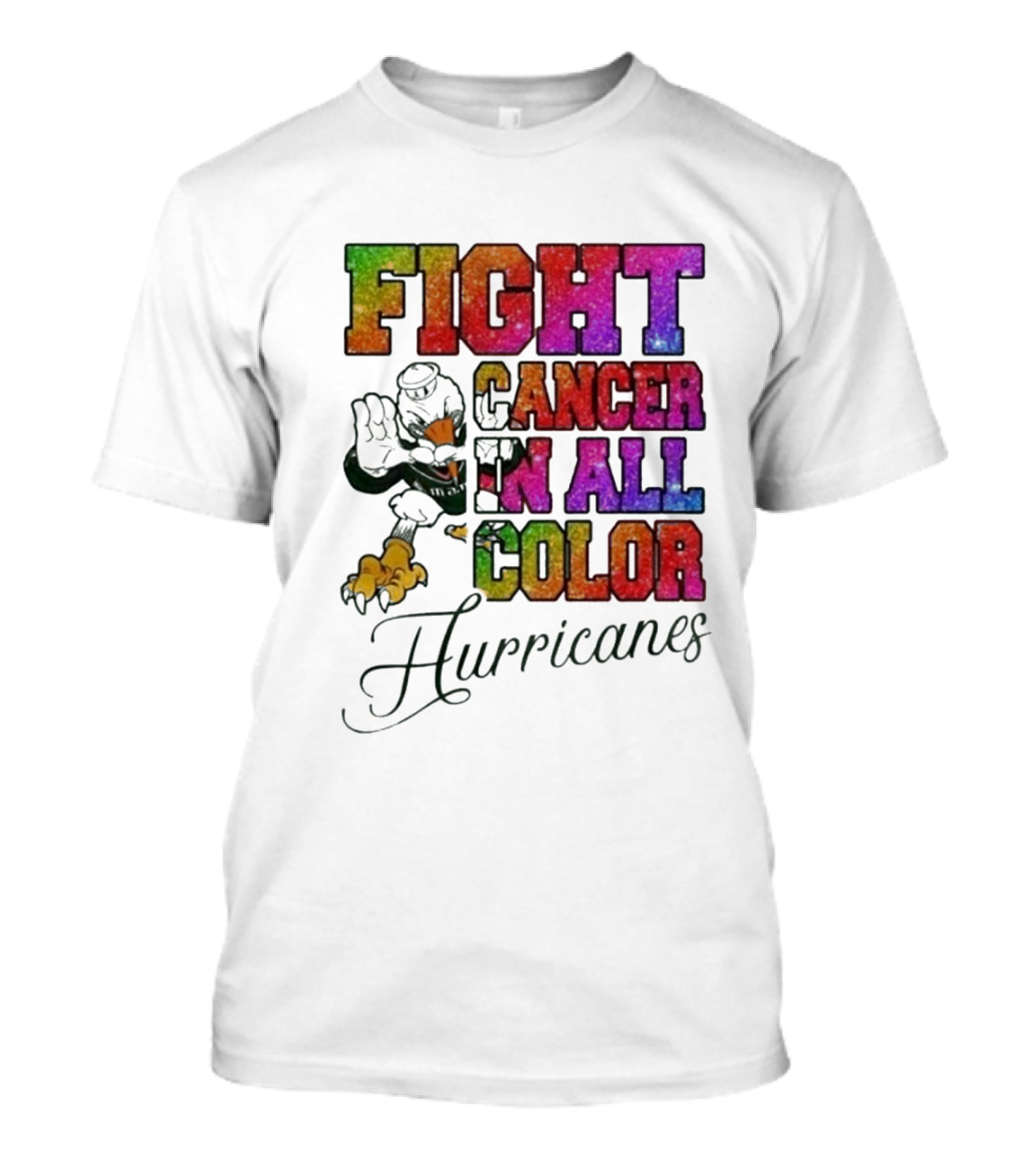 Miami Hurricanes Fight Cancer In All Color T-Shirt