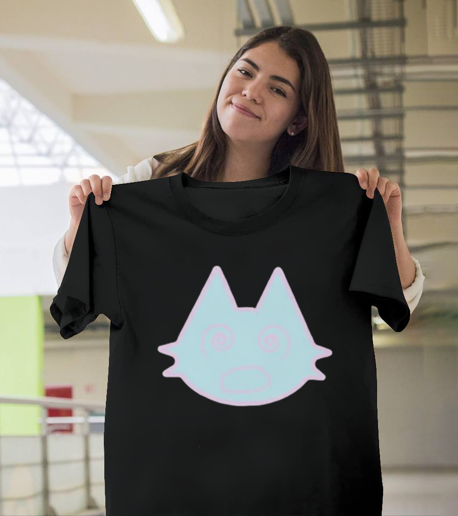 Sinjin Drowning Dizzy Cat Pastel Swirl Face T-Shirt