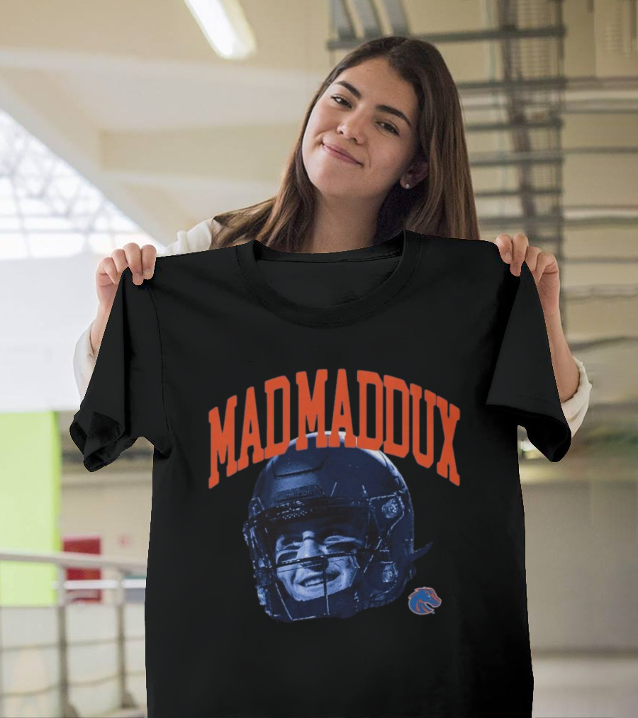 Maddux Madsen Boise State Broncos MadMaddux Football Helmet Royal Blue T-Shirt