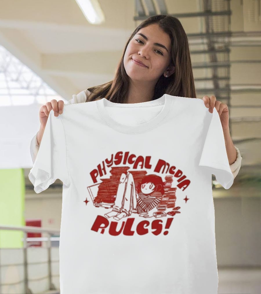 Physical Media Rules Laptop Stacks By Art By Lid T-Shirt