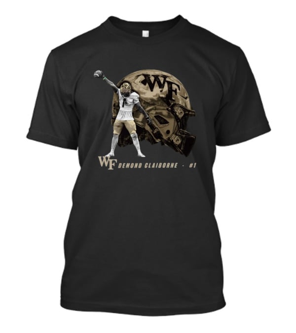 WF Demond Claiborne #1 Wake Forest Demon Deacons Football Helmet Spotlight T-Shirt