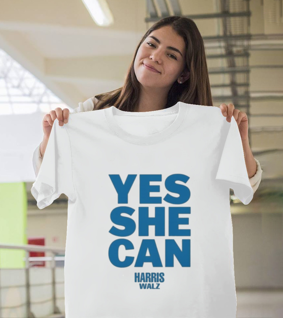 Yes She Can Harris Walz 2024 Empower T-Shirt