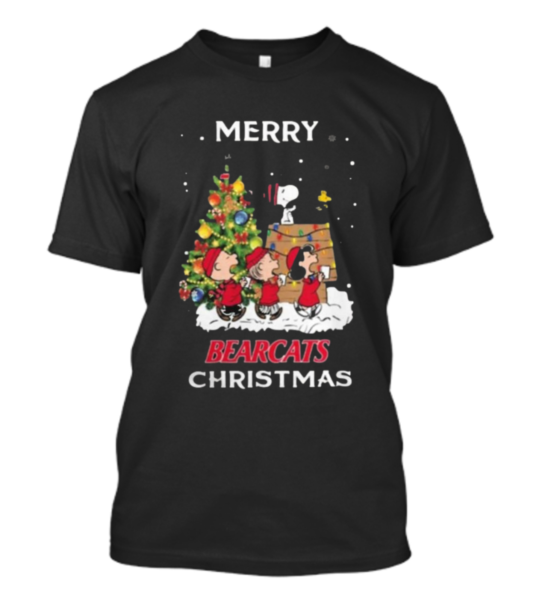 Cincinnati Bearcats Snoopy Friends Merry Christmas T-Shirt