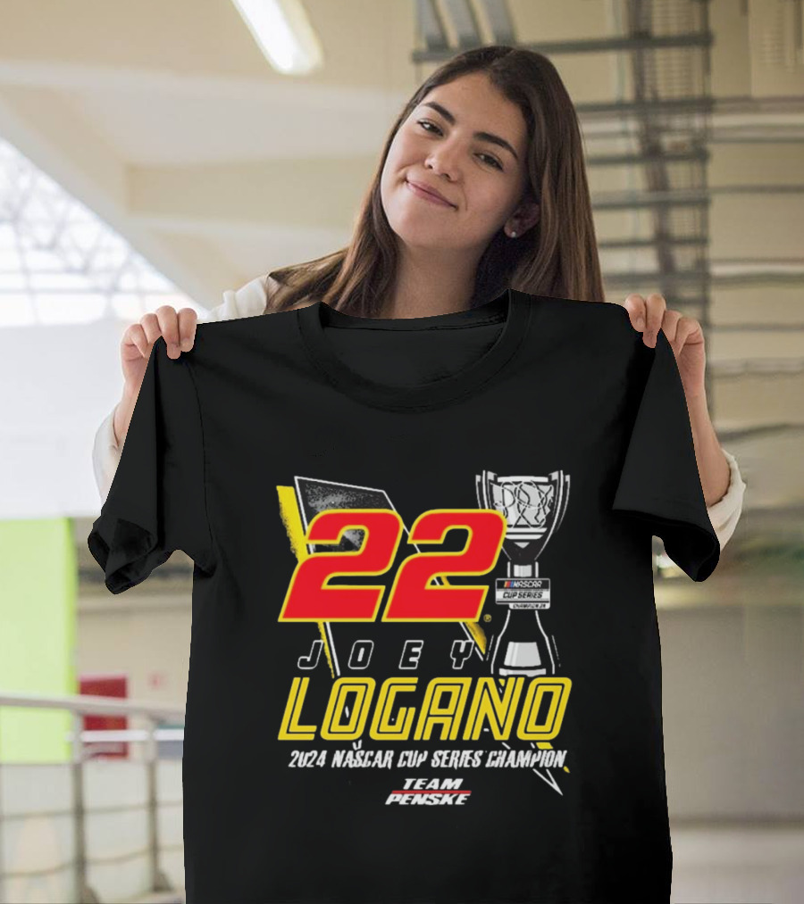 22 Joey Logano 2024 NASCAR Cup Series Champion Team Penske T-Shirt