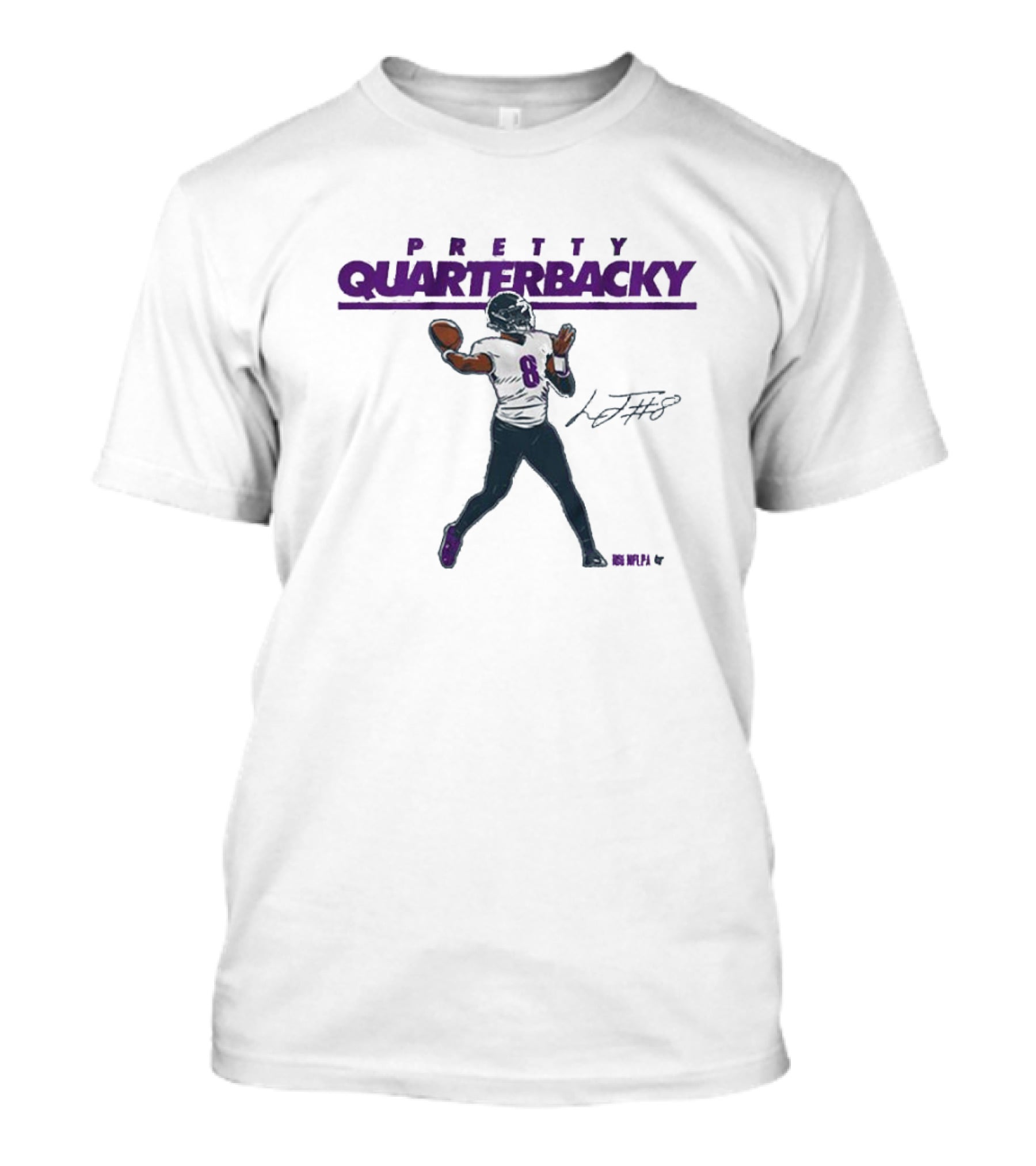 Pretty Quarterbacky Lamar Jackson NFLPA Signature T-Shirt