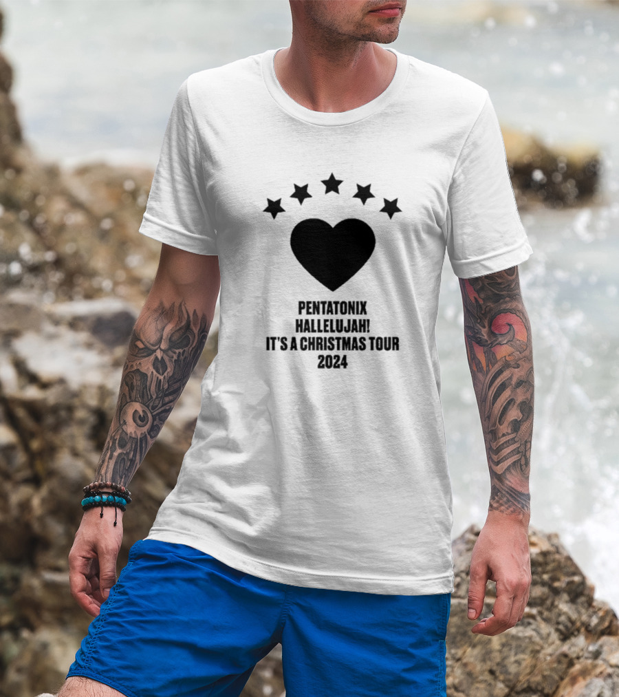 Pentatonix Hallelujah Heart Stars It's A Christmas Tour T-Shirt