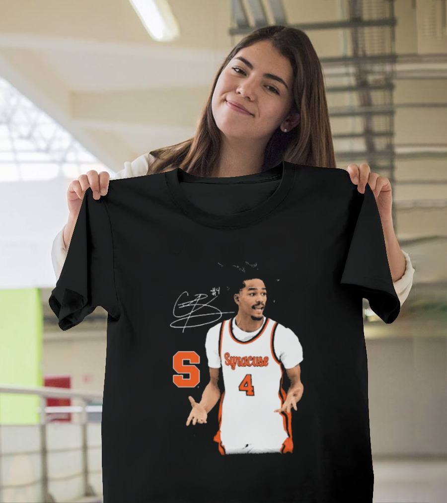 Chris Bell #4 Syracuse Orange Basketball Signature T-Shirt