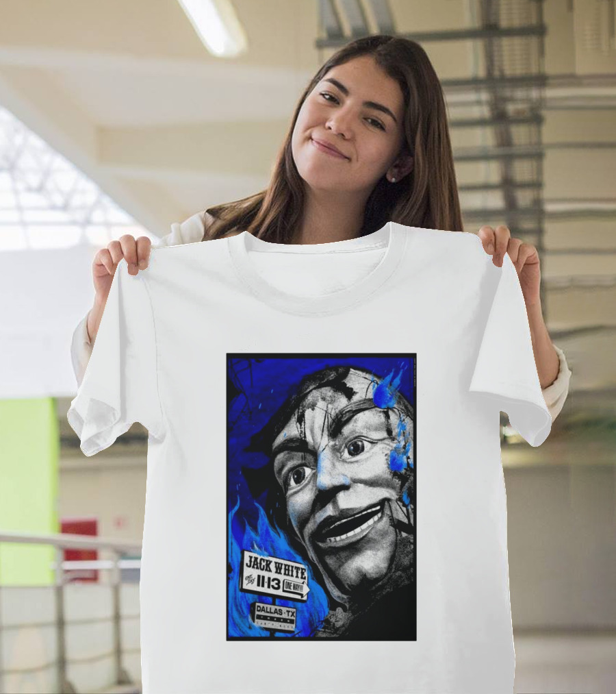 Jack White 11 13 One Night Dallas TX Blue Face T-Shirt