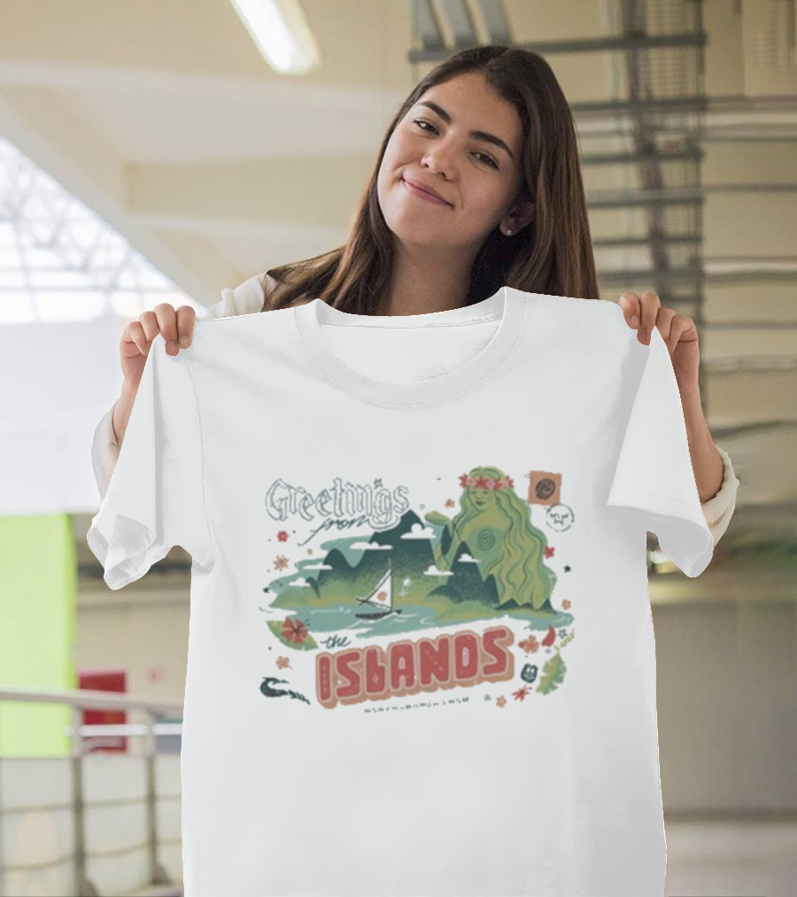 Greetings from the Islands The Lost Bros New Sailing Boat Hula Dancer T-Shirt
