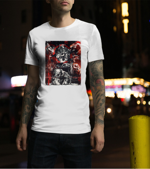 Wyatt Sicks Nikki Cross Erick Redbeard Joe Gacy Uncle Howdy Dexter Lumis WWE Horror Elements Collage T-Shirt