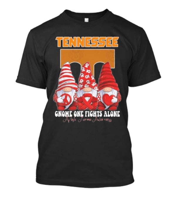 Tennessee Volunteers Autism Awareness Gnome One Fights Alone T-Shirt