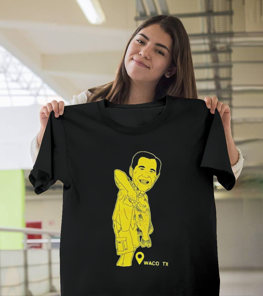 cott Drew Fishing Caricature Waco TX T-Shirt