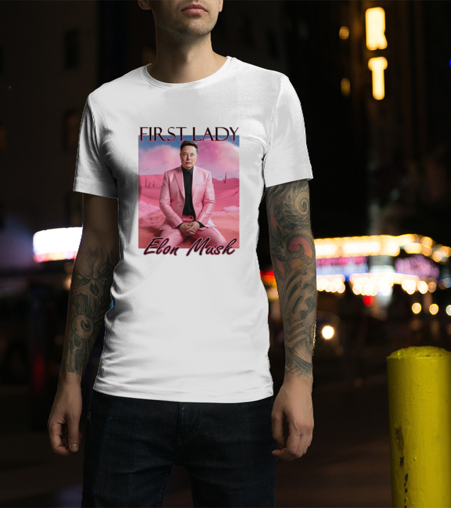 First Lady Elon Musk Pink Suit Portrait T-Shirt