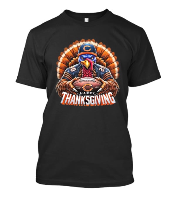 Happy Thanksgiving Chicago Bears Turkey Football T-Shirt