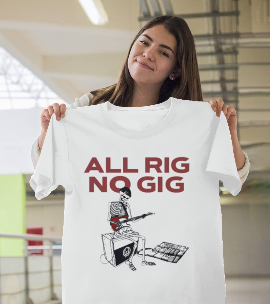 All Rig No Gig Todd Sucherman Skeleton Guitar T-Shirt