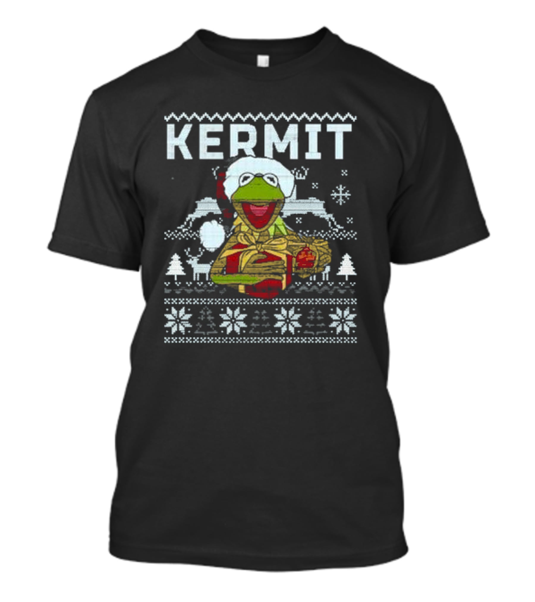 Kermit Christmas Ugly Sweater Muppet Christmas Carol Festive T-Shirt
