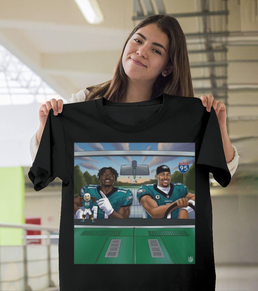Philadelphia Eagles Driving NFC East with Interstate 95 NFL Dominance T-Shirt