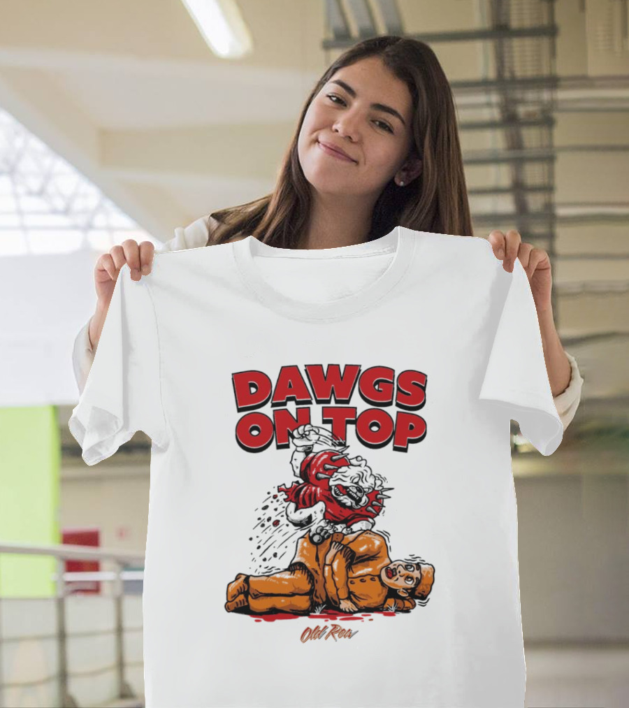 Dawgs On Top Old Row Georgia Bulldogs Vs. Tennessee Volunteers T-Shirt