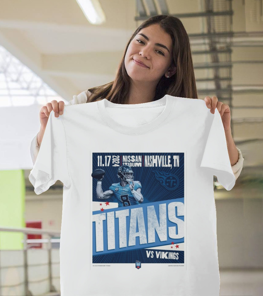 Tennessee Titans Vs Minnesota Vikings 11.17.2024 Nissan Stadium Nashville TN T-Shirt