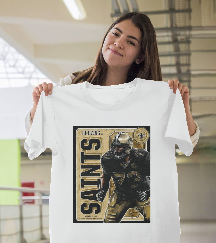 Browns vs Saints Jahri Evans Ring of Honor November 17 2024 Caesars Superdome New Orleans T-Shirt