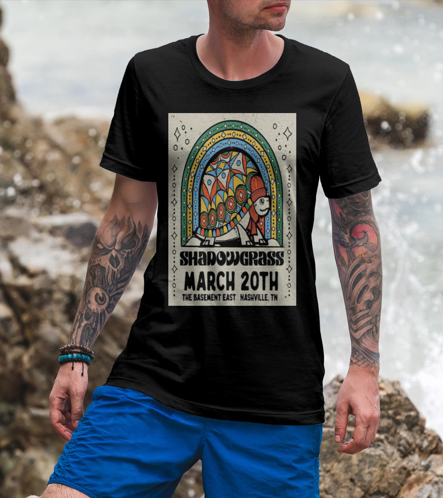 Shadow Grass March 20 2025 The Basement East Nashville TN Retro Turtle T-Shirt