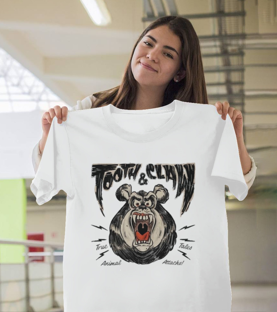Tooth And Claw True Animal Tales Attacks Fierce Bear T-Shirt