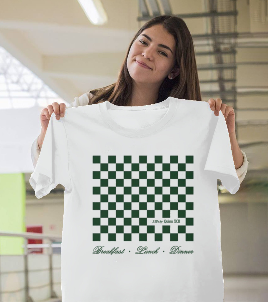 Breakfast Lunch Dinner Checkerboard 3PM by Quinn XCII T-Shirt