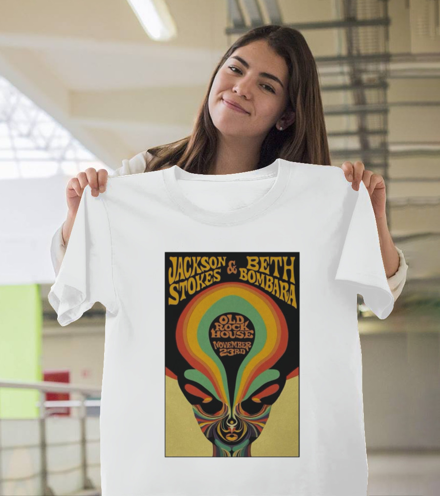 Jackson Stokes and Beth Bombara Old Rock House November 23rd Psychedelic Poster St Louis MO Tour T-Shirt