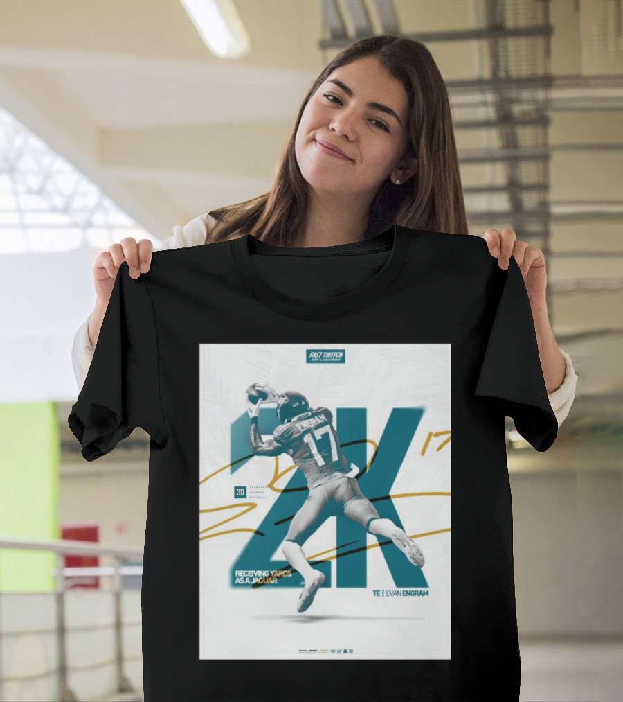 Jacksonville Jaguars TE Evan Engram 2K Receiving Yards As A Jaguar T-Shirt