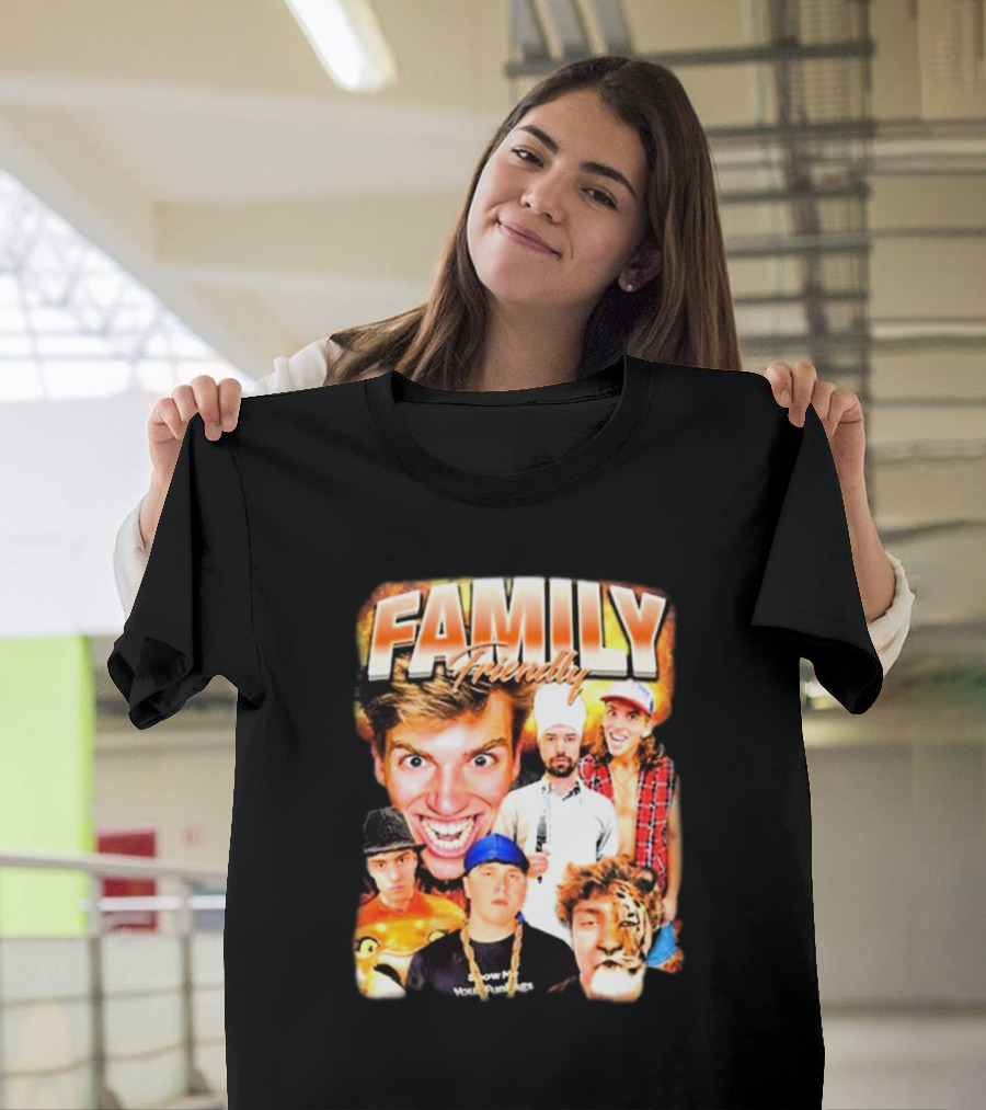 FAMILY Friendly YouTube Year One Photos Comedy Collage T-Shirt