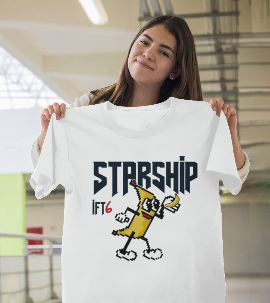 Starship IFT6 Banana Pixel Art Character T-Shirt