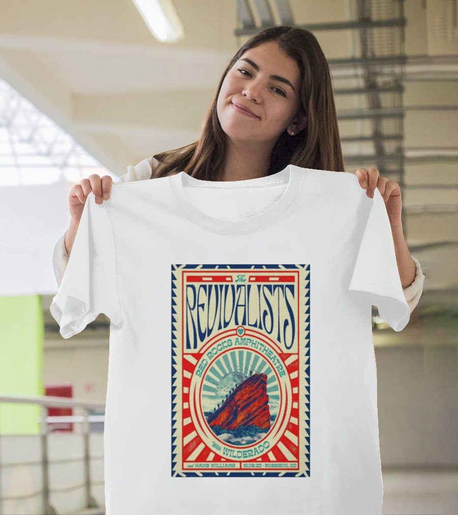 The Revivalists Red Rocks Amphitheatre Featuring Wilderado Oct 9 2025 Morrison CO T-Shirt