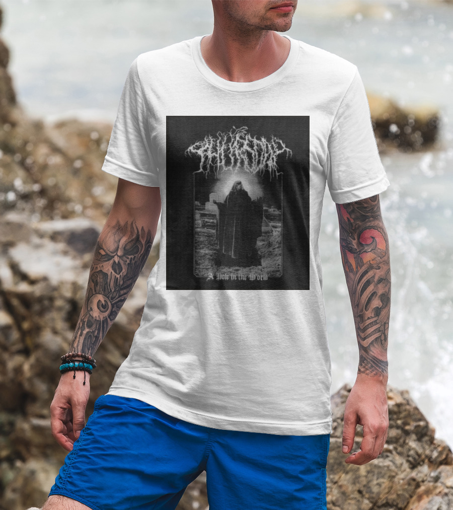 Thursday A Hole In The World Mysterious Cloaked Figure In Cemetery T-Shirt