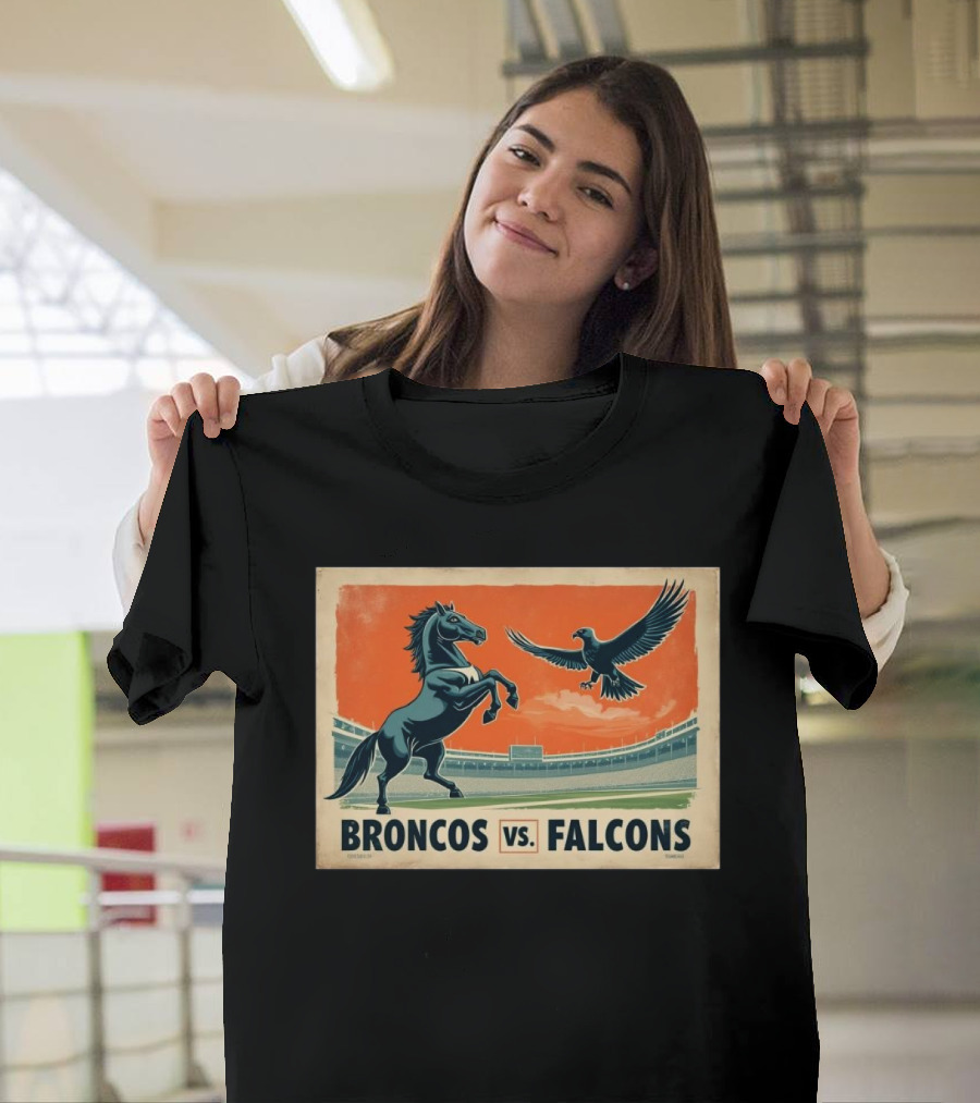 Broncos vs. Falcons Nov 17 2024 Vintage Retro NFL Atlanta Denver T-Shirt