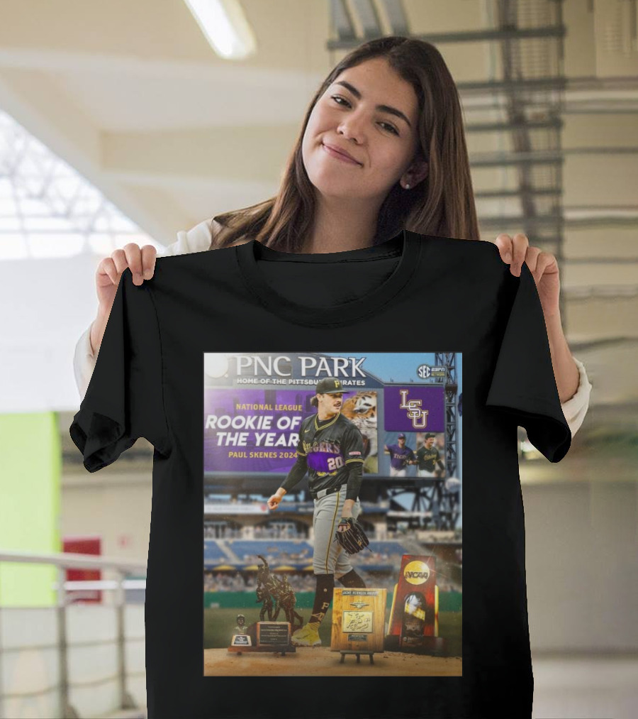 PNC Park Home of the Pittsburgh Pirates National League Rookie of the Year Paul Skenes 2024 LSU T-Shirt