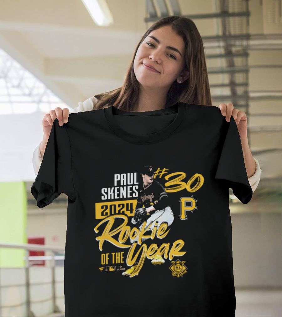 Paul Skenes #30 Pittsburgh Pirates 2024 Rookie of the Year National League MLB T-Shirt