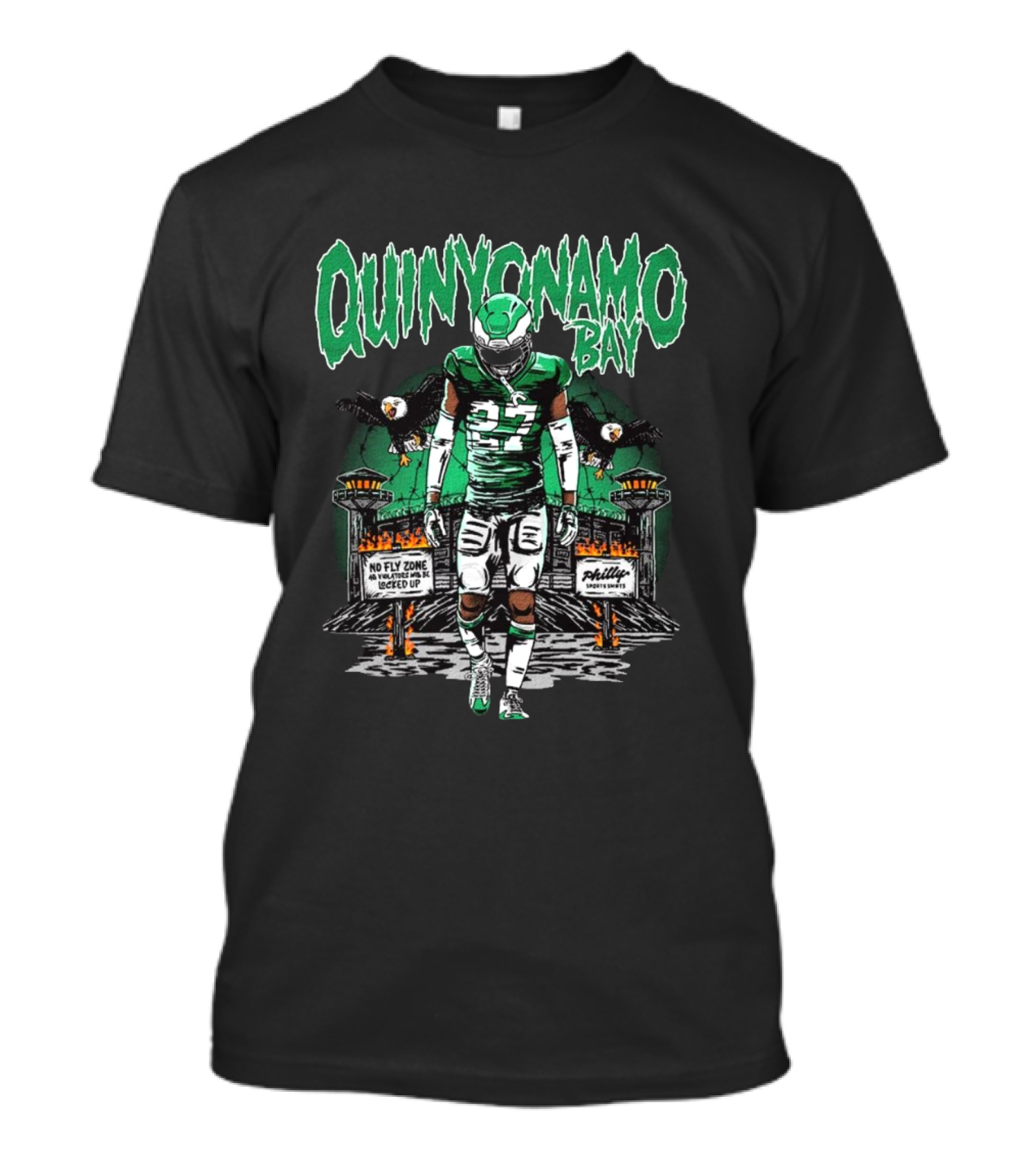 Quinyonamo Bay No Fly Zone Locked Up Philadelphia Eagles 27 T-Shirt